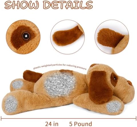 Gubuy 5lbs Weighted Dog Plush Toy 24in