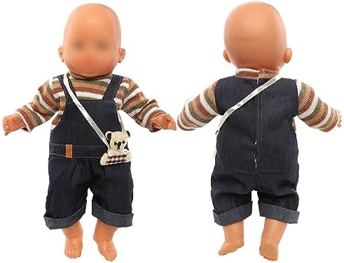 Miunana Baby Doll Dress with Bear Backpack for 13-16 Inch Dolls