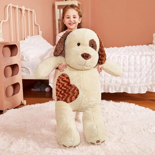 IKASA Giant Dog Plush Toy - 30 Inches Light Brown