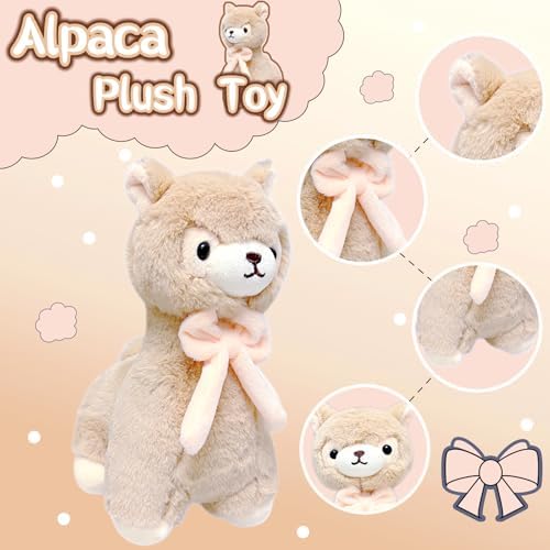 NuomiYue Brown Alpaca Plush Toy - Cute 11 Inch Llama Stuffed Animal