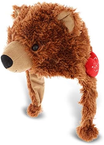 DolliBu I Love You Valentine Grizzly Bear Hat - 16 Inches