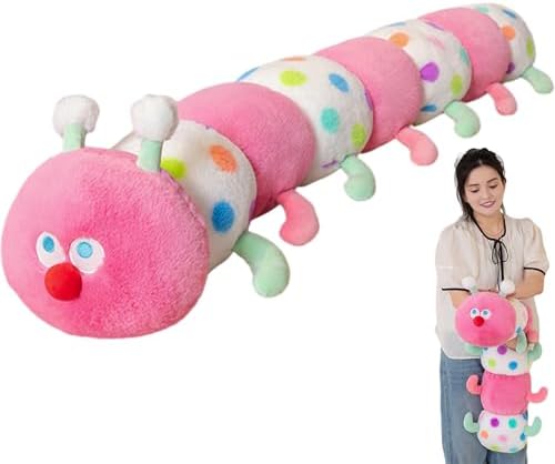 CASAGOOD 354 Inch Caterpillar Plush Stuffed Animal Pillow Pink