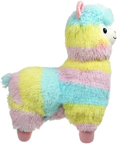 AngelGift Cuddly Llama Plush Toy 7 Rainbow Stuffed Animal