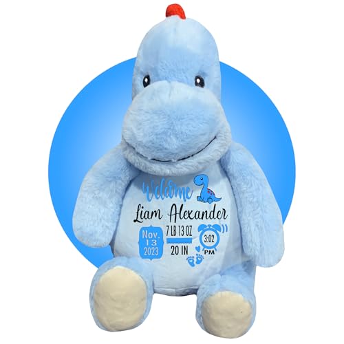 Baby Birth Stats Plush - Green Dinosaur