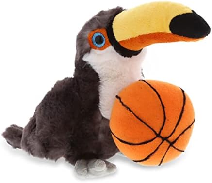 DolliBu Toucan Plush with Basketball - 8 Inches Huggable Toy