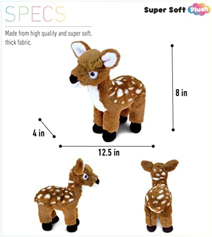 DolliBu Plush Deer - Super Soft Huggable 125 Inch Standing Deer Toy