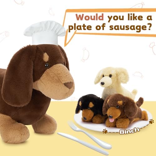 Muiteiur 18 Dachshund Plush Set 4-Pack Cuddly Dog Toys