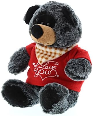 DolliBu I Love You Valentine Plush Black Bear - 8 Inches 1