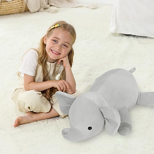 24 Grey Elephant Weighted Plushie for Relaxation