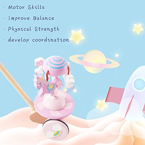 RUYU Lively Carousel Push Pull Walking Toy for Toddlers
