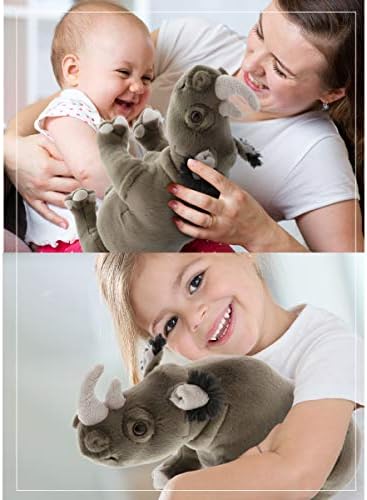 DolliBu Wild Stuffed Animal Soft Plush Rhino 14 Inch