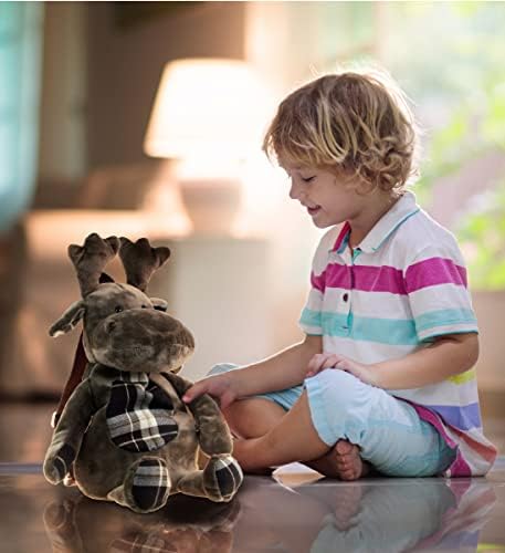 DolliBu Moose Stuffed Animal Backpack - 14 Inches