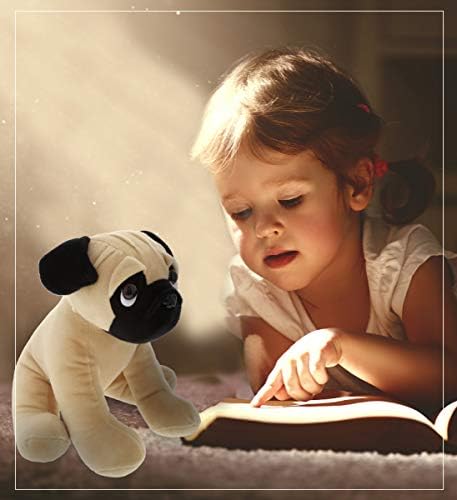 DolliBu 8 Inch Sitting Pug Plush Toy for Kids Adults