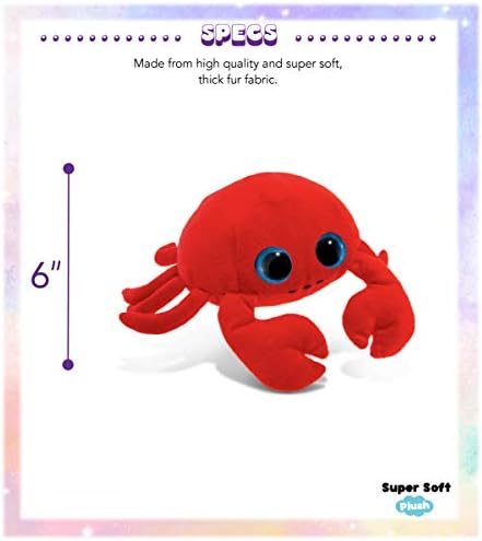 DolliBu Big Eye Red Crab Plush 6 Inch