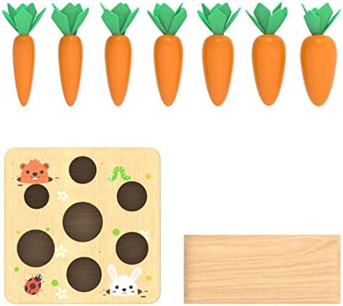 Ancaixin Wooden Carrot Harvest Toy for 6-12 Month Babies