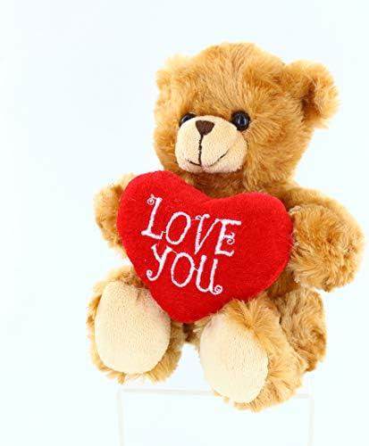 Plushland Stuffed Mocha Heart Bear 9 Inches