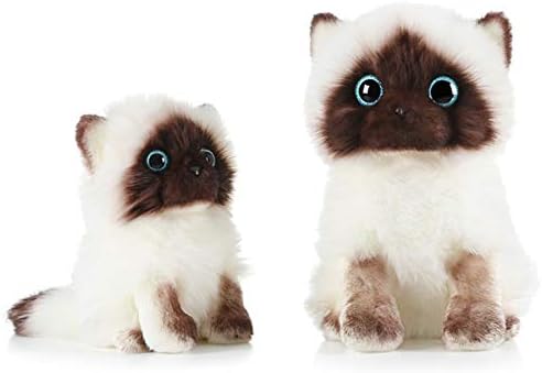Cuddly Siamese Cat Plush Pillow Toy 8 Inch