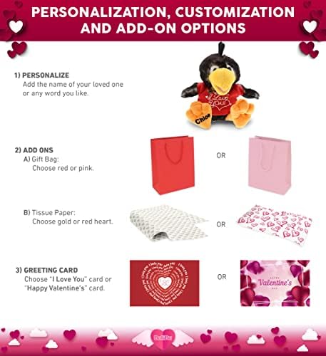DolliBu I Love You Valentine Sitting Crow Plush Toy