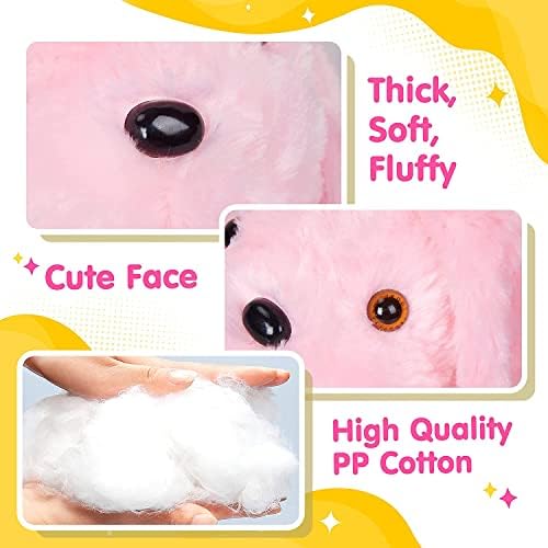 Glowing LED Pink Puppy Dog Plush Toy with Night Light