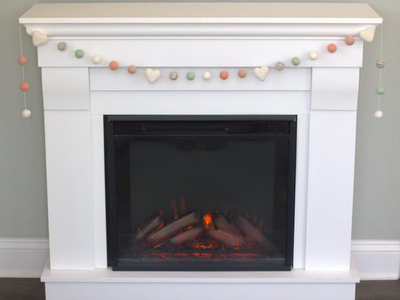 Felt Ball and Heart Garland - 1 Wool Felt Balls