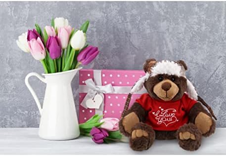 DolliBu I Love You Brown Bear Plush - 11 Inches 1