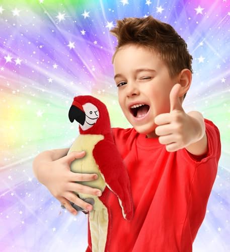 DolliBu Red Parrot Super Soft Plush Toy - 9 Inches