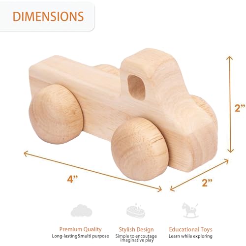 Personalized Name Wooden Toy Car for Toddlers 1-3