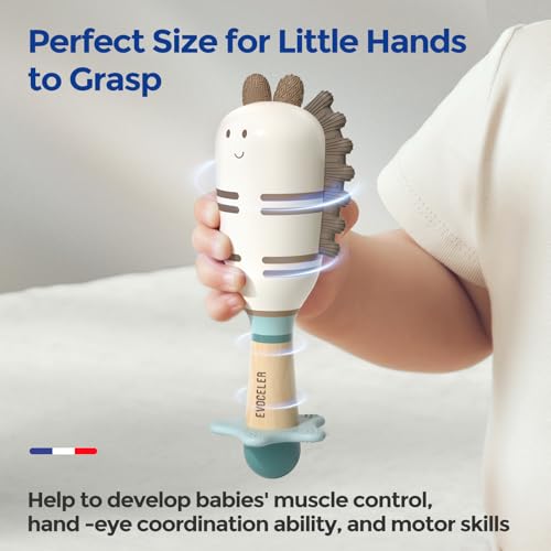 Evoceler Baby Dinosaur Rattles with Teether