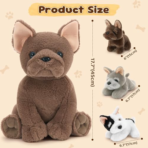 Tezituor French Bulldog Plush Toy with 3 Babies