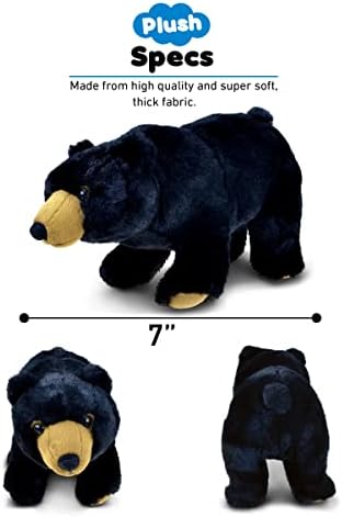 DolliBu Plush Black Bear - 11 Inch Huggable Toy