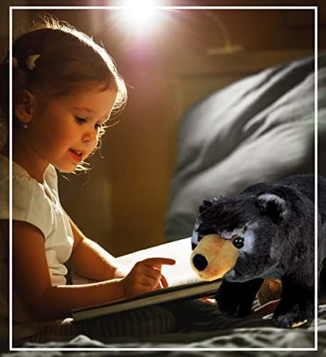 Puzzled DolliBu Standing Black Bear Plush Toy - 11 Inch