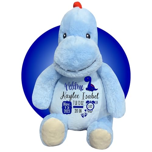 Baby Birth Stats Plush - Green Dinosaur