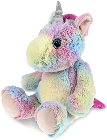 DolliBu Plush Unicorn Stuffed Animal - 9 Inch Huggable Rainbow Toy