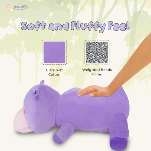 Cozi-Kins Weighted Purple Hippo Stuffed Animal - 35 Lbs