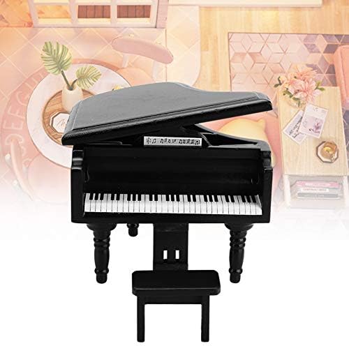 Zerodis 112 Scale Miniature Grand Piano with Stool