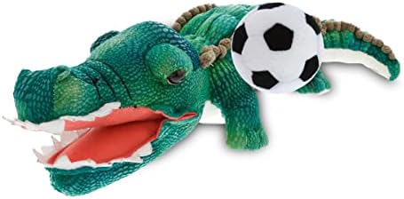 DolliBu Green Alligator Plush with Soccer Ball - 24 Inches