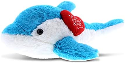 DolliBu I Love You Valentine Blue Dolphin Plush - 18 Inches