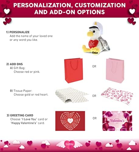 DolliBu I Love You Valentine Seagull Sailor Plush - 75 Inches
