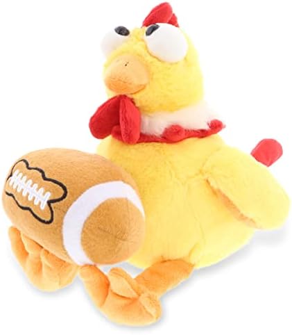 DolliBu Yellow Rooster Stuffed Animal with Football