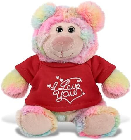 DolliBu I Love You Rainbow Bear Plush - 9 Inches