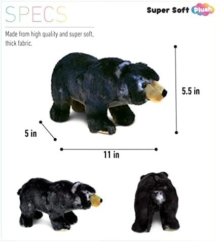 Puzzled DolliBu Standing Black Bear Plush Toy - 11 Inch