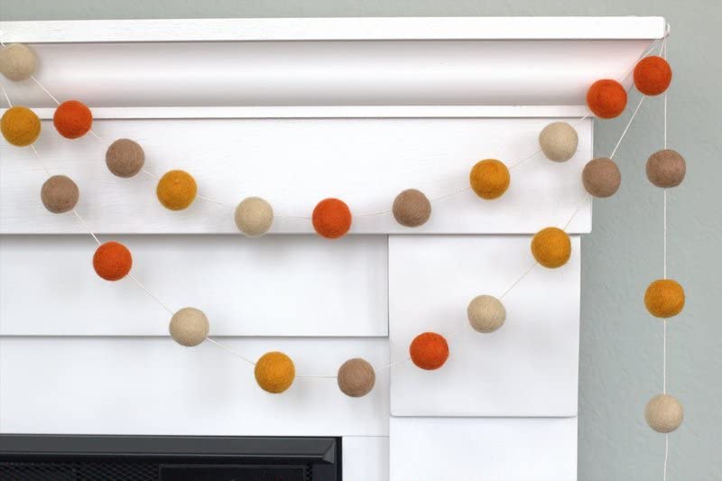 Matthew and Mae Handmade Fall Garland - 1 Felt Balls 1