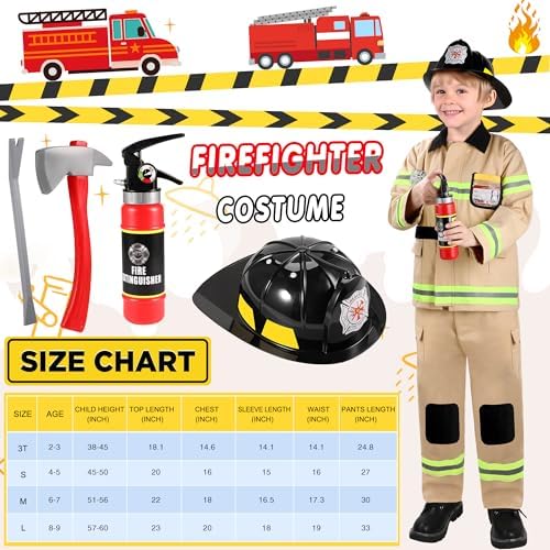 GIFTINBOX Firefighter Costume for Boys with Accessories