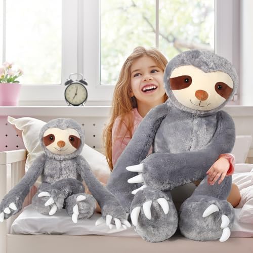 Libima 2 Pcs Large Sloth Plush Toy Set 40in and 18in