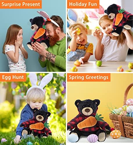 DolliBu Personalized Easter Black Bear Plush with Carrot