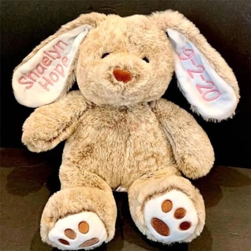 Personalized Plush Bunny Toy for Kids Embroidered Easter Gift Toddler Animal