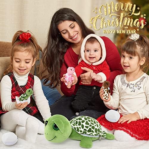MorisMos Sea Turtle Plush Family Toy with Zipper Belly