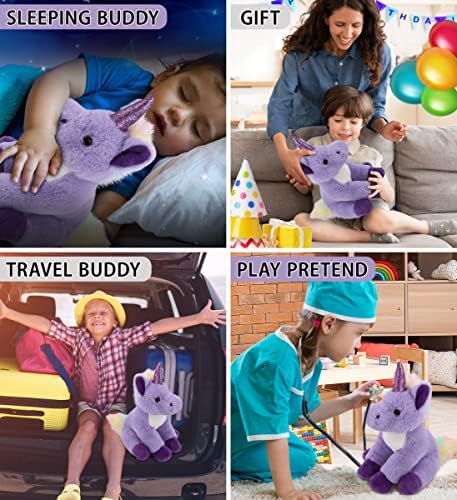 DolliBu Plush Purple Unicorn - 9 Inches Huggable Toy