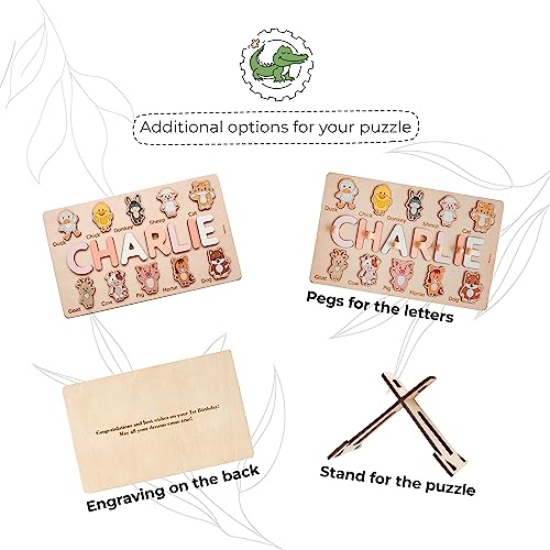 Personalized Baby Puzzle with Animal Figurines