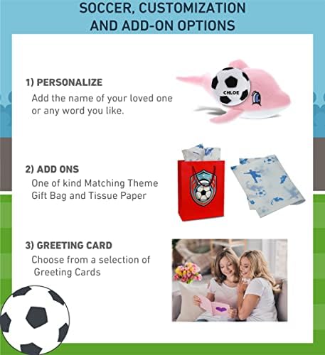 DolliBu Pink Dolphin Plush Toy with Soccer Ball - 12 Inches
